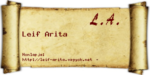 Leif Arita névjegykártya